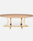 Made Goods Leighton Oval Dining Table in White Cerused Oak