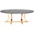 Made Goods Leighton Oval Curved Metal Dining Table in Zinc Metal Top
