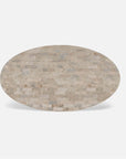 Made Goods Leighton Oval Dining Table in Warm Gray Marble