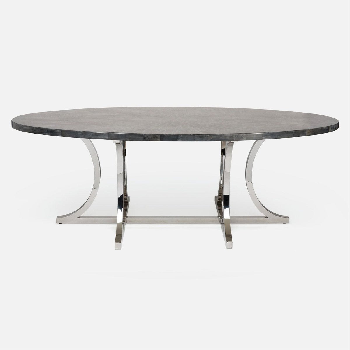 Made Goods Leighton Oval Dining Table in Faux Horn