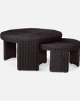 Made Goods Leroux Woven Round Outdoor Nesting Coffee Table Set
