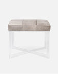Made Goods Lex Clear Acrylic Single Bench in Rhone Forest Full-Grain Leather