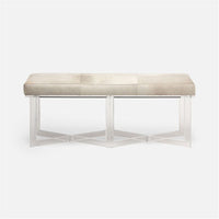 Made Goods Lex Clear Acrylic Double Bench in Arno Fabric