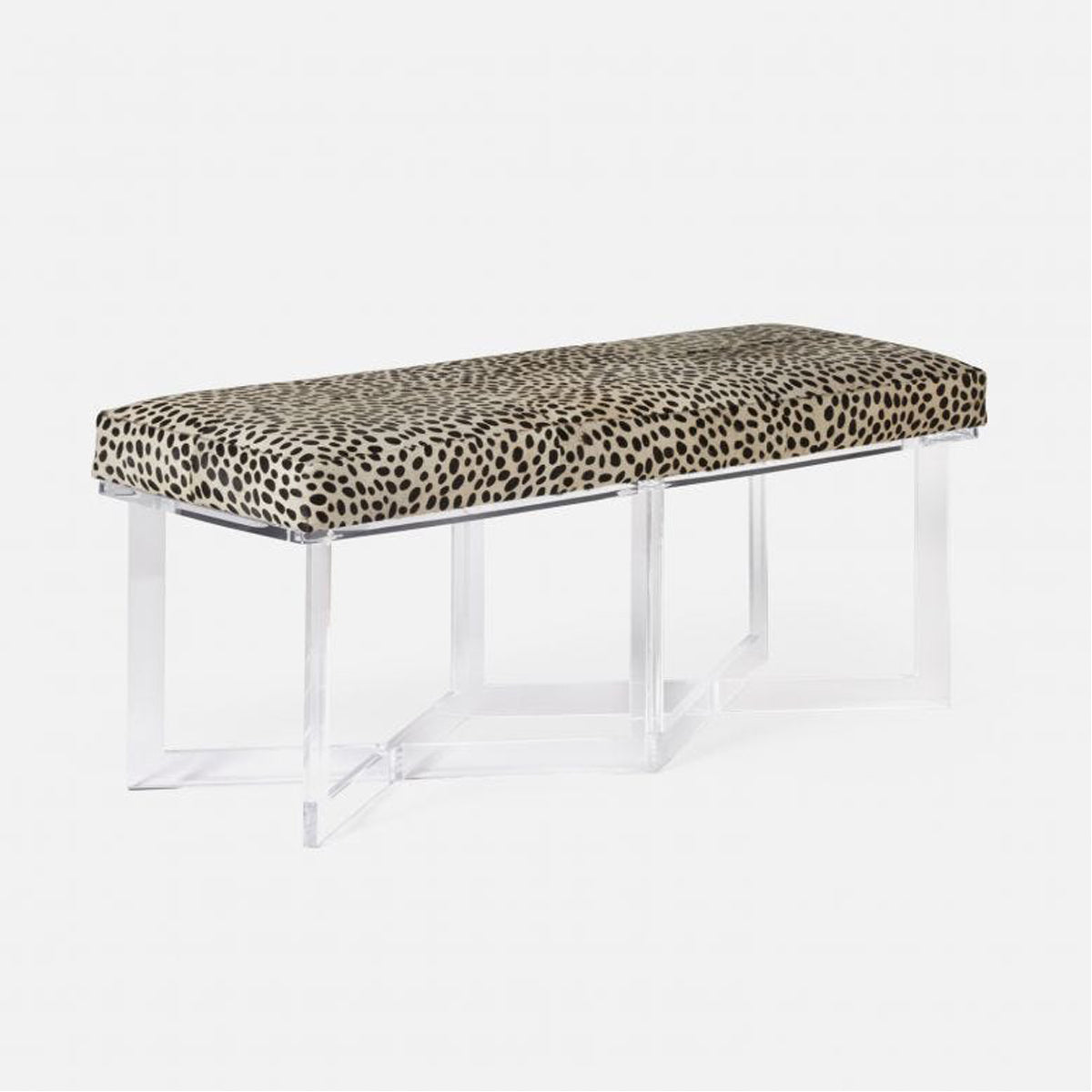 Made Goods Lex Clear Acrylic Double Bench, Humboldt Cotton Jute