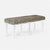 Made Goods Lex Clear Acrylic Double Bench, Pagua Fabric