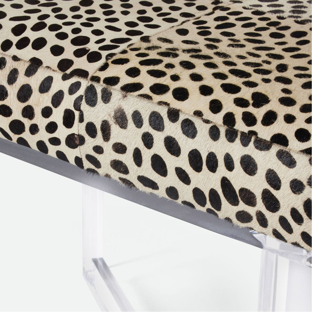 Made Goods Lex Clear Acrylic Double Bench, Alsek Fabric