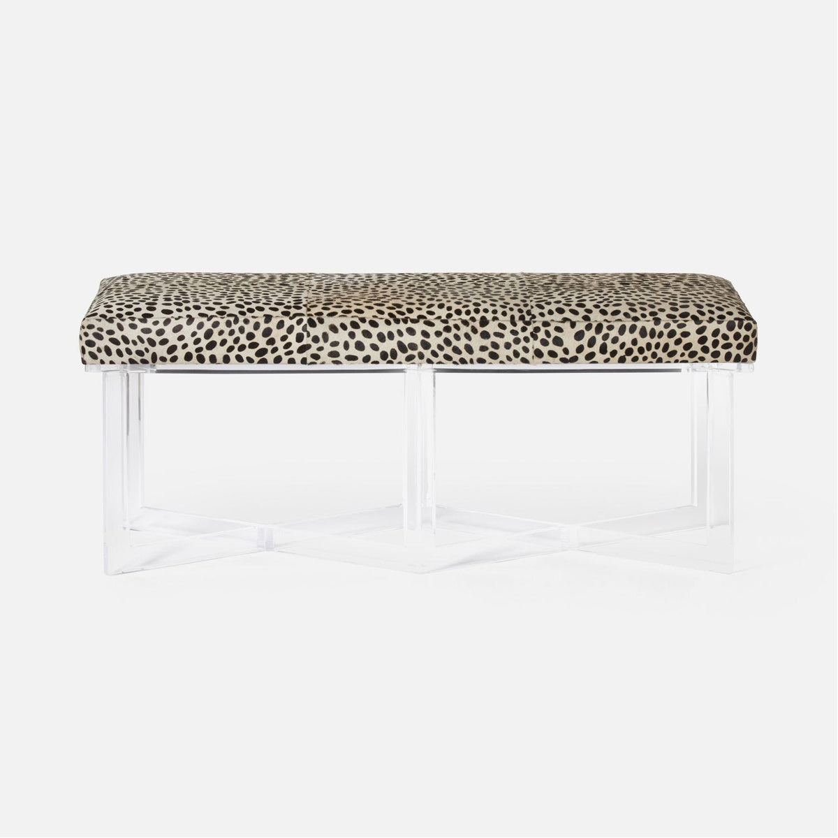 Made Goods Lex Clear Acrylic Double Bench, Pagua Fabric
