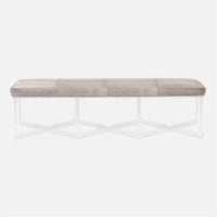 Made Goods Lex Clear Acrylic Triple Bench in Nile Fabric