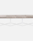 Made Goods Lex Clear Acrylic Triple Bench in Rhone Navy Leather