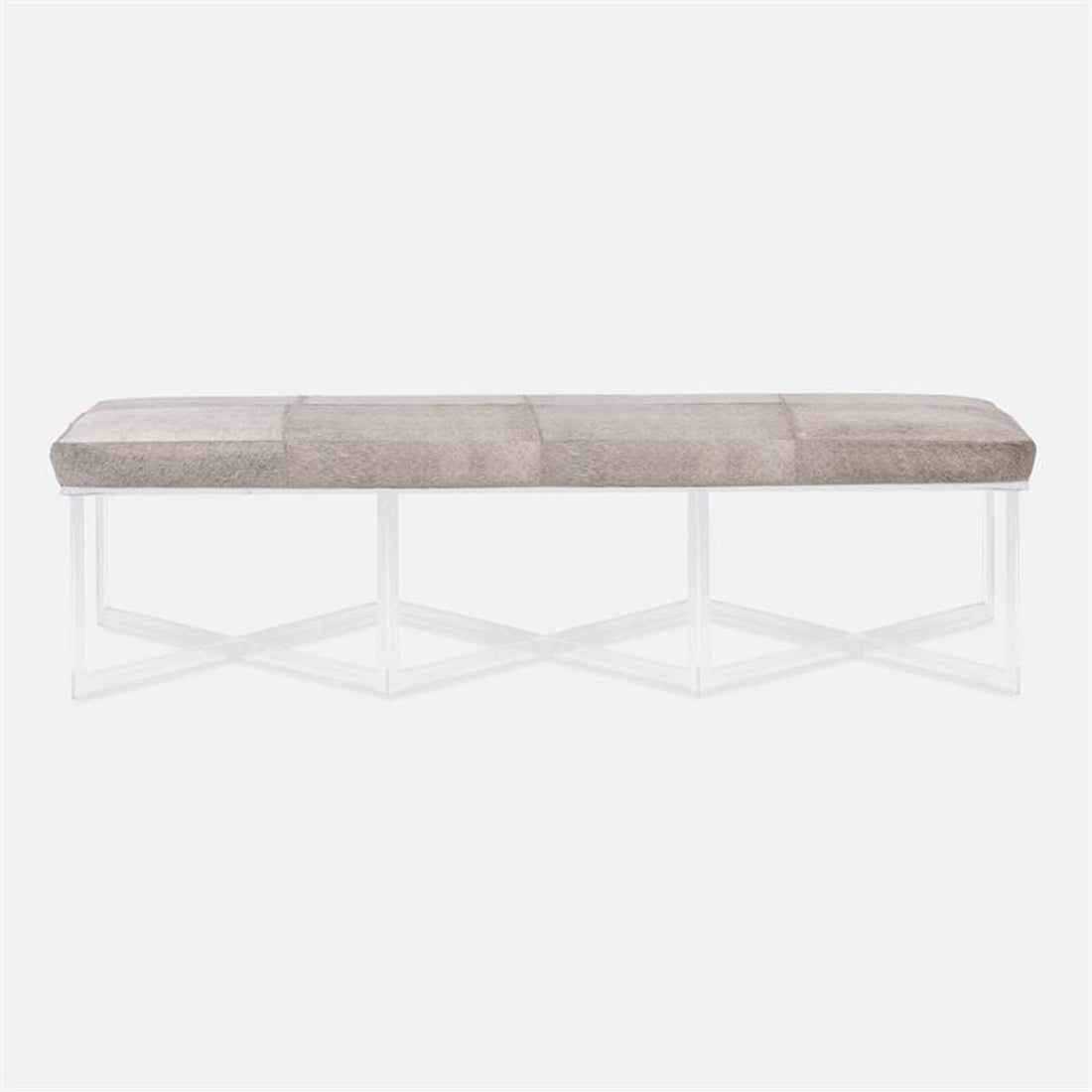 Made Goods Lex Clear Acrylic Triple Bench in Bassac Shagreen Leather