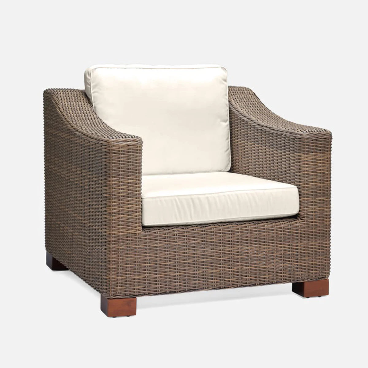 Made Goods Marina Faux Wicker Outdoor Lounge Chair in Clyde Fabric