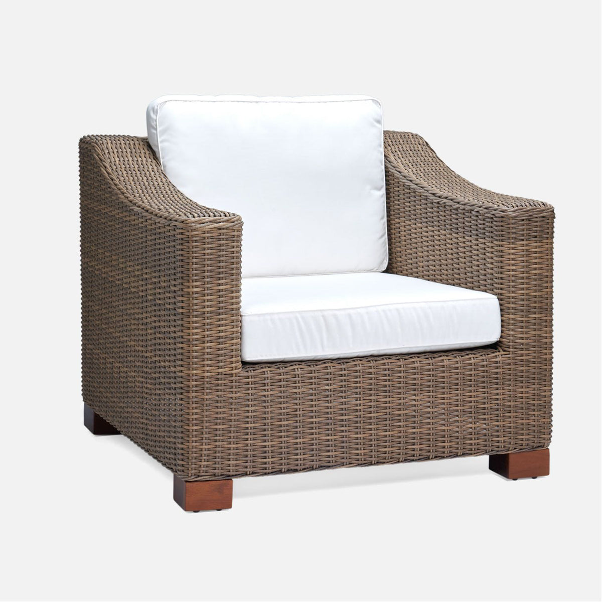 Made Goods Marina Faux Wicker Outdoor Lounge Chair in Havel Velvet