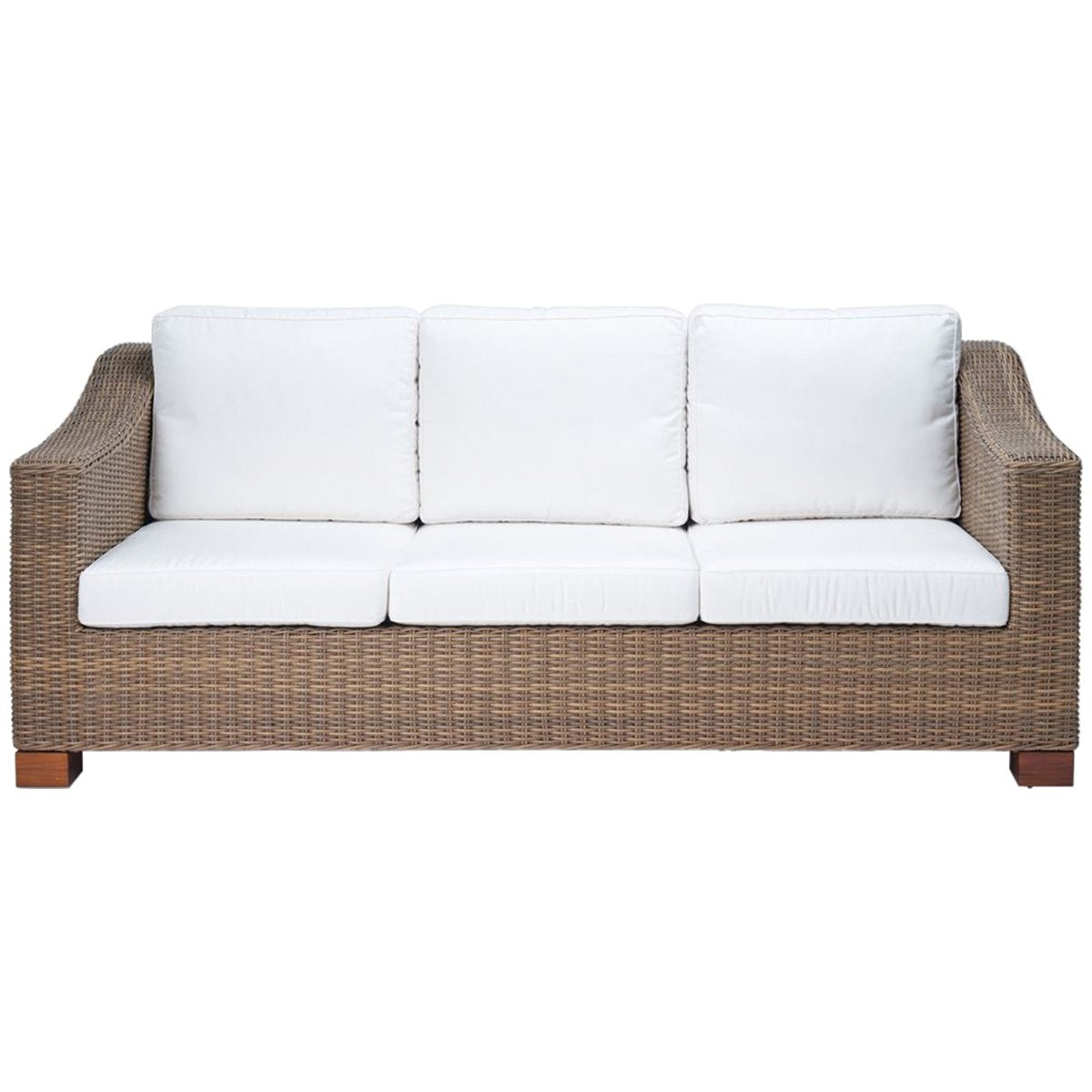 Made Goods Marina Faux Wicker Outdoor Sofa in Garonne Leather