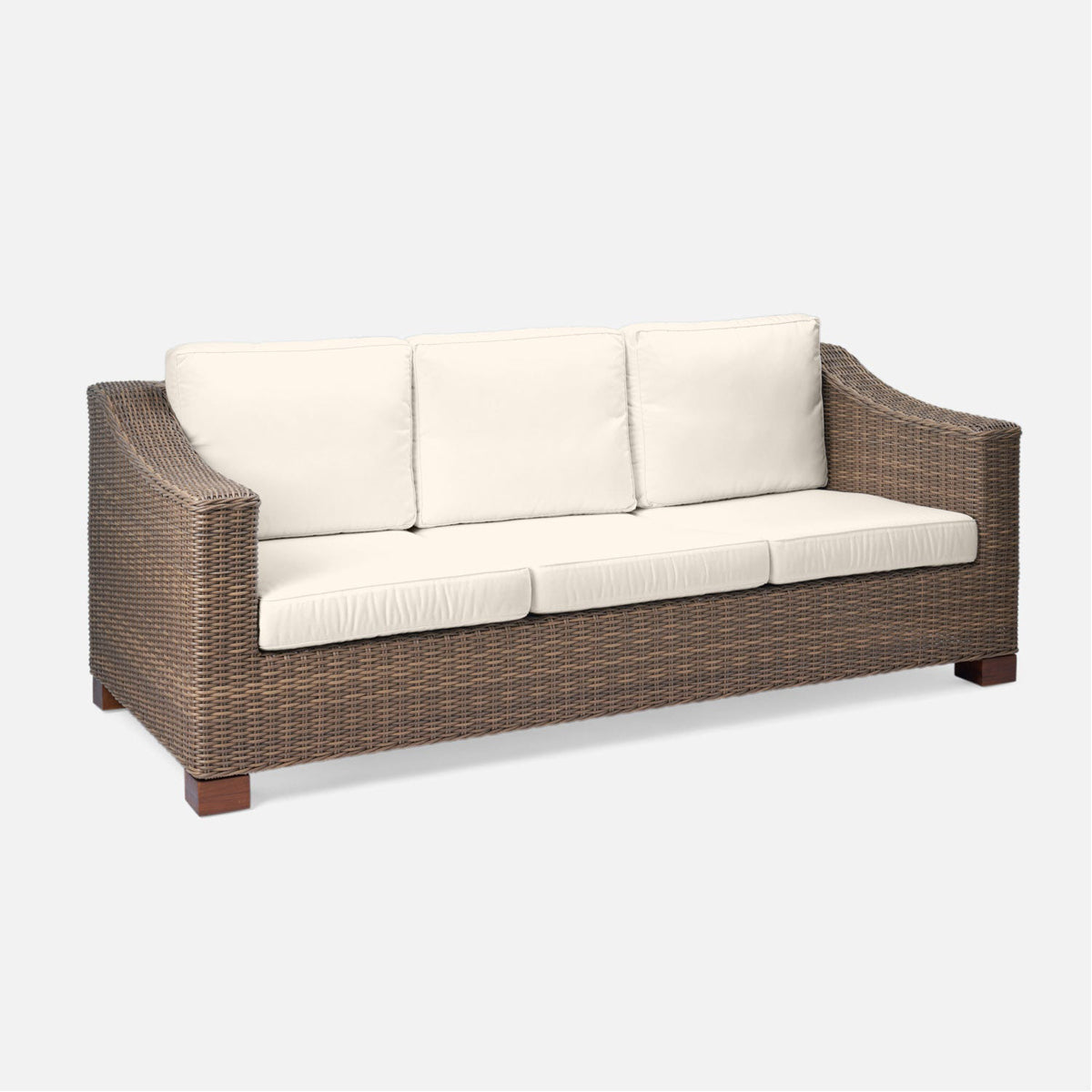 Made Goods Marina Wicker Outdoor Sofa with Cushions in Alsek Fabric