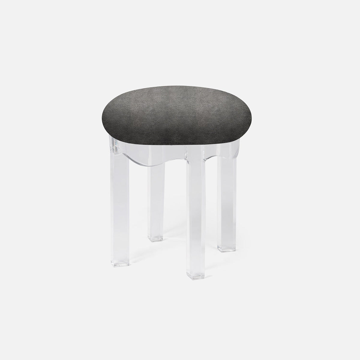 Made Goods Marston Upholstered Round Single Bench in Mondego Cotton Jute