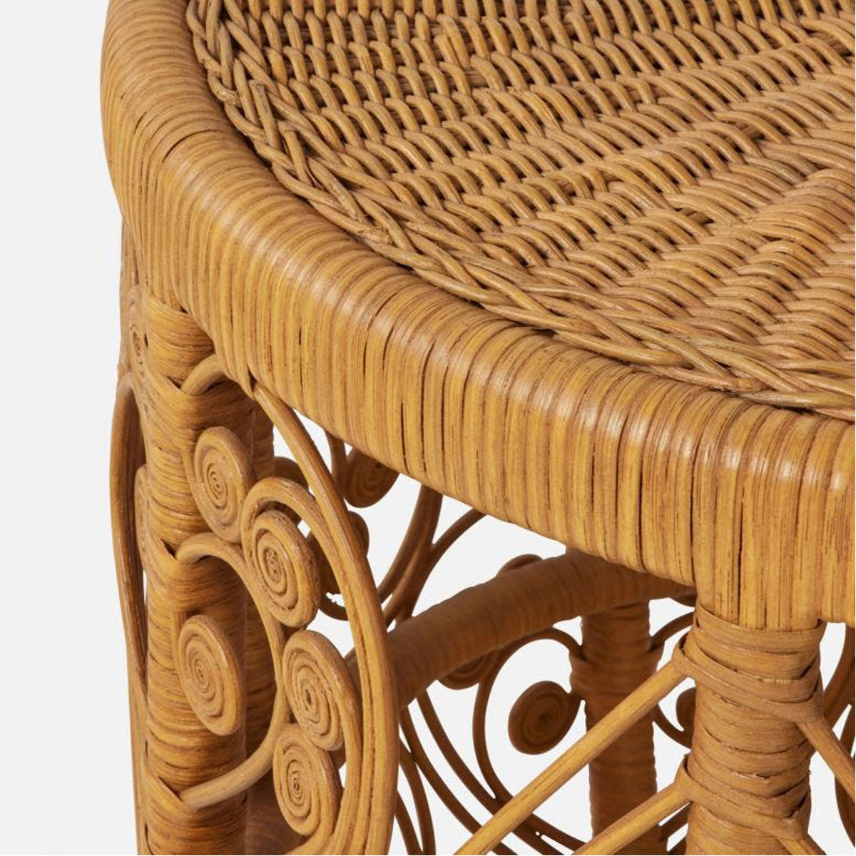 Made Goods Maybelle Barrel-Style Side Table in Curlicue Wicker