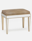 Made Goods Mia Upholstered Mirrored Single Bench in Clyde Fabric