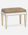 Made Goods Mia Upholstered Mirrored Single Bench in Pagua Fabric
