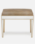 Made Goods Mia Upholstered Mirrored Single Bench in Rhone Leather