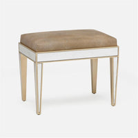Made Goods Mia Upholstered Mirrored Single Bench in Aras Mohair