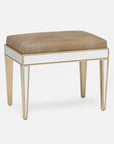 Made Goods Mia Upholstered Mirrored Single Bench in Colorado Leather