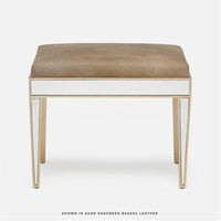 Made Goods Mia Upholstered Mirrored Single Bench in Klein Rayon/Cotton