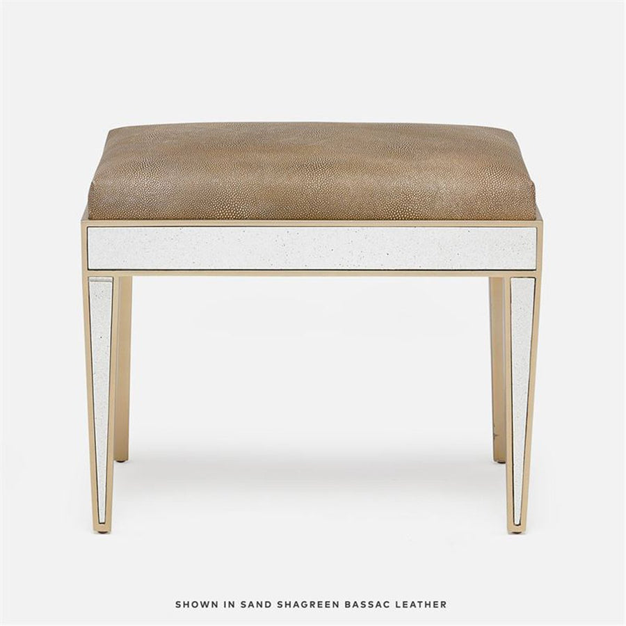 Made Goods Mia Upholstered Mirrored Single Bench in Garonne Leather
