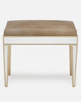 Made Goods Mia Upholstered Mirrored Single Bench in Mondego Cotton Jute