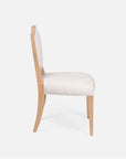 Made Goods Micah Upholstered Medallion Dining Chair in Garonne Marine Leather