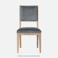 Made Goods Nelton Upholstered Dining Chair in Garonne Marine Leather