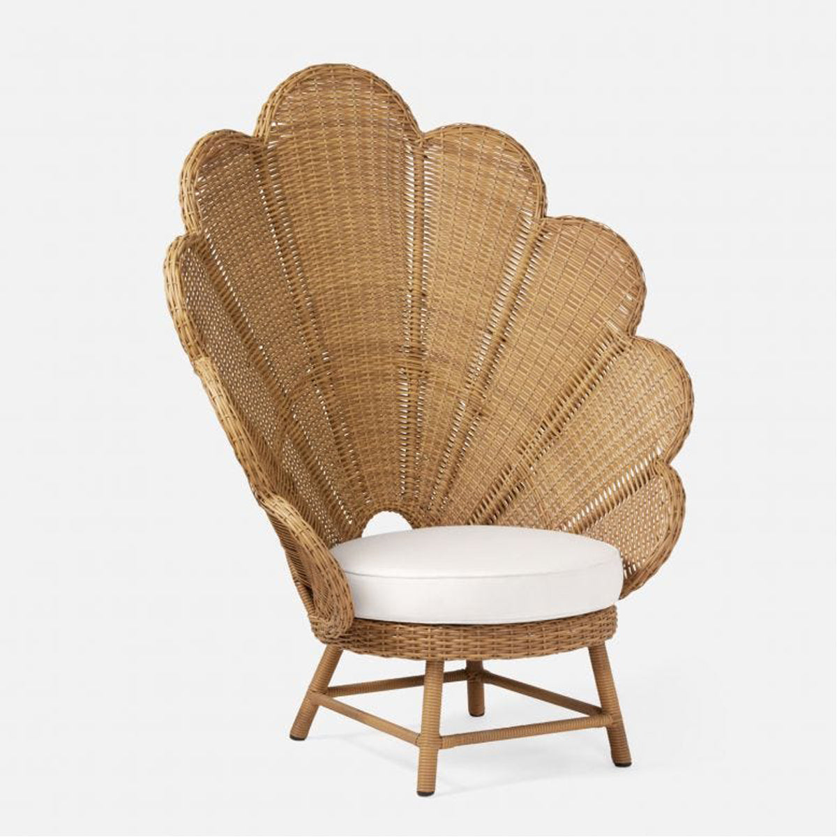 Made Goods Nima Scalloped Peacock Outdoor Lounge Chair in Garonne