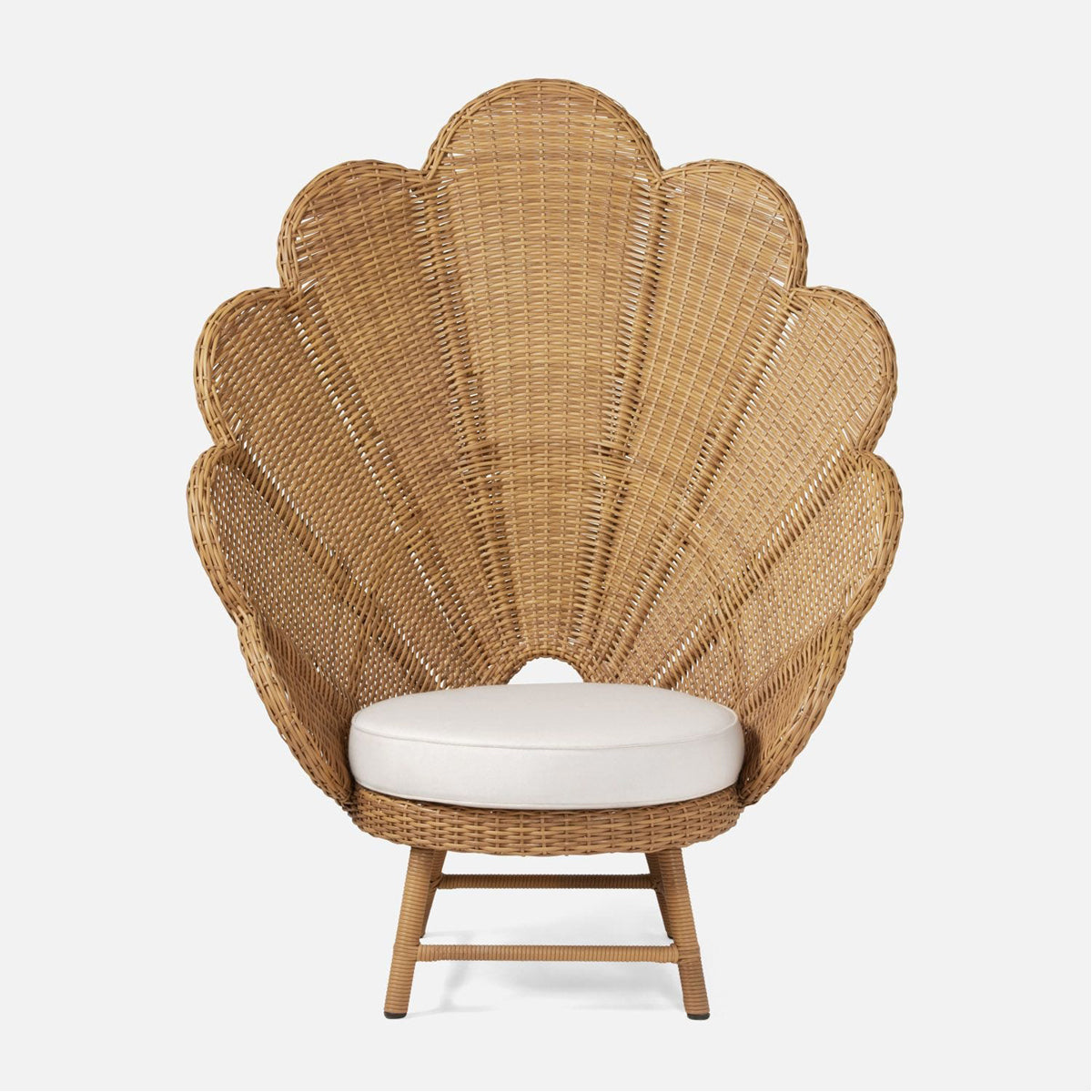 Made Goods Nima Scalloped Peacock Outdoor Lounge Chair in Garonne