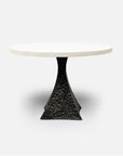 Made Goods Noor Round Metal Dining Table in Vintage Faux Shagreen