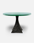 Made Goods Noor Round Metal Dining Table in Emerald Shell