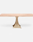 Made Goods Noor Rectangular Single Base Dining Table in Cerused Oak