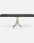 Made Goods Noor Rectangular Single Base Dining Table in Zinc Metal