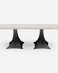 Made Goods Noor Rectangular Double Base Dining Table in Stone