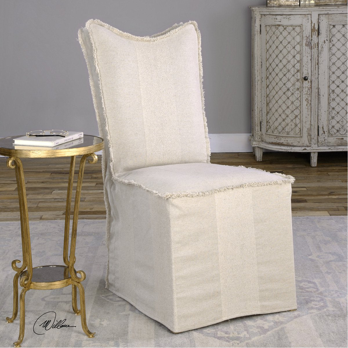 Uttermost Lenore Flax Armless Chairs, Set of 2