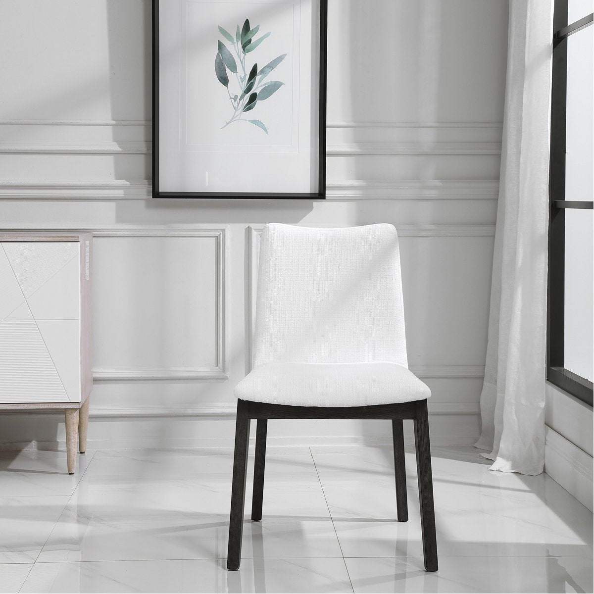 Uttermost Delano White Armless Chair, Set of 2