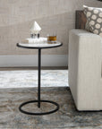 Uttermost Twofold White Marble Accent Table