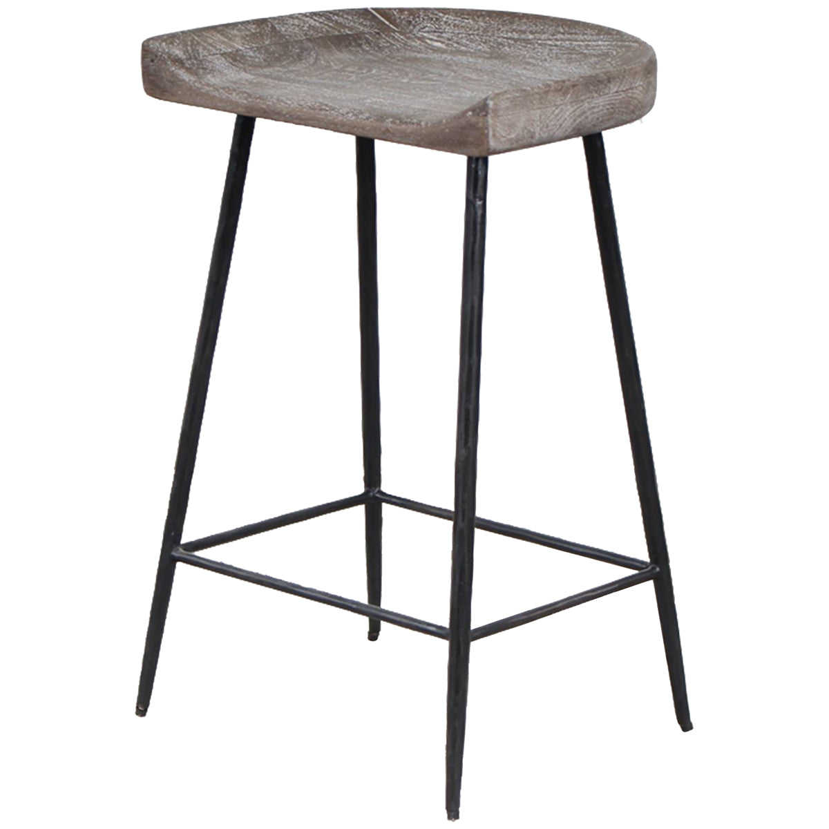 Uttermost Cordova Carved Wood Counter Stool