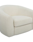 Uttermost Capra Art Deco White Swivel Chair