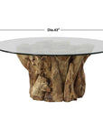 Uttermost Driftwood Glass Top Large Coffee Table