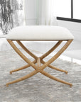 Uttermost Expedition White Fabric Small Bench
