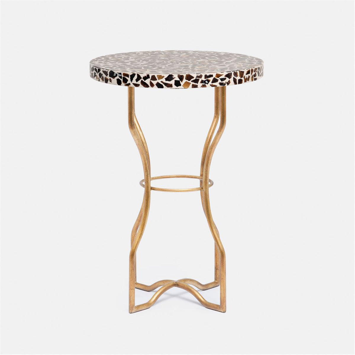 Made Goods Osten Classic Metal Side Table in Shell and Resin