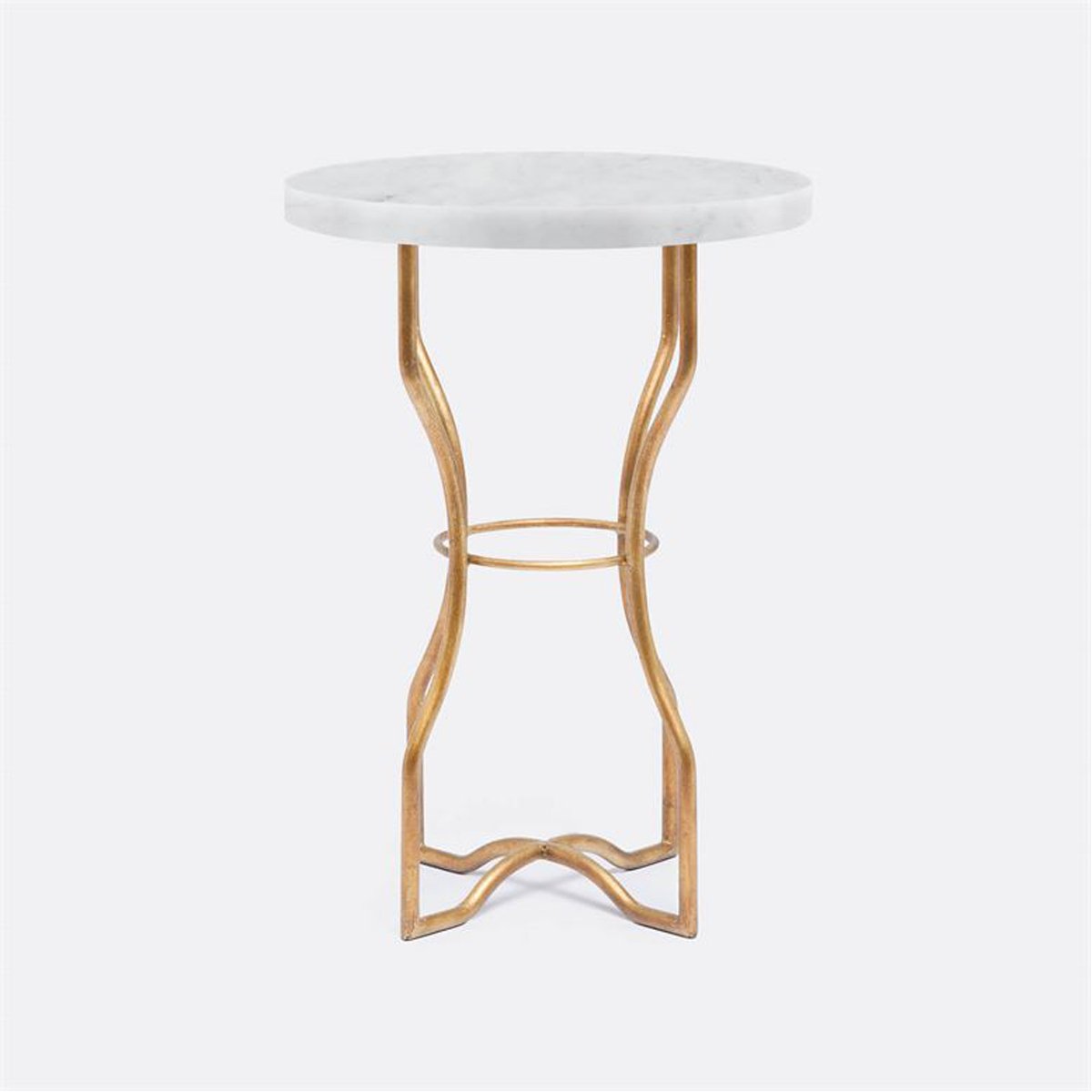 Made Goods Osten Classic Metal Side Table in Marble