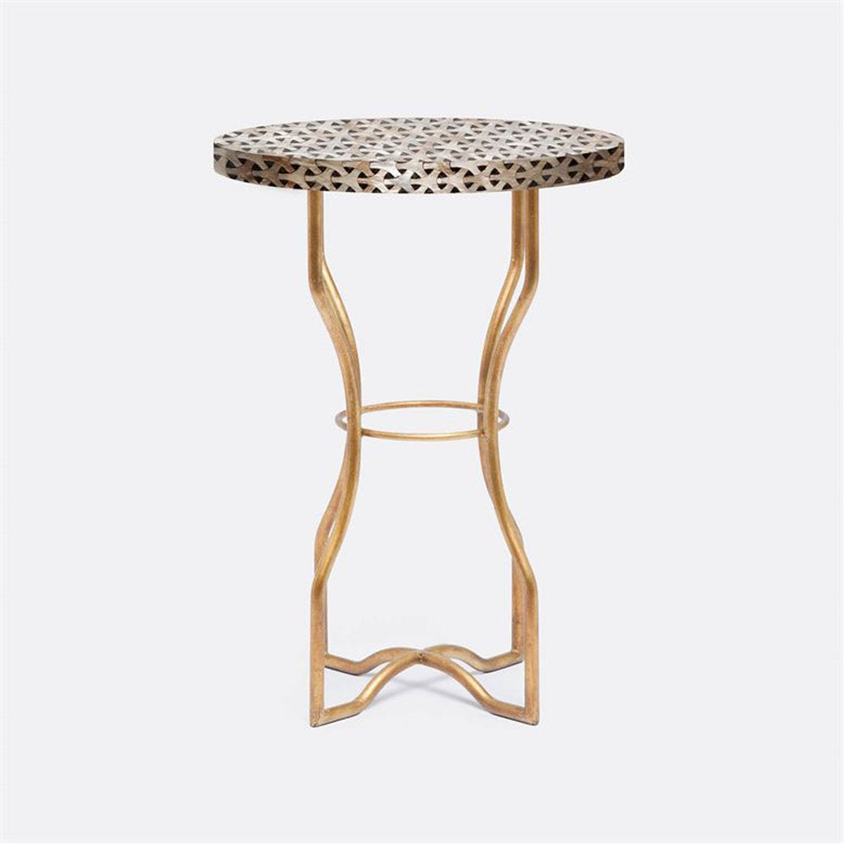 Made Goods Osten Classic Metal Side Table in Shell