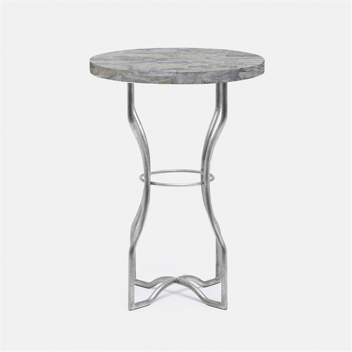 Made Goods Osten Classic Metal Side Table in Stone