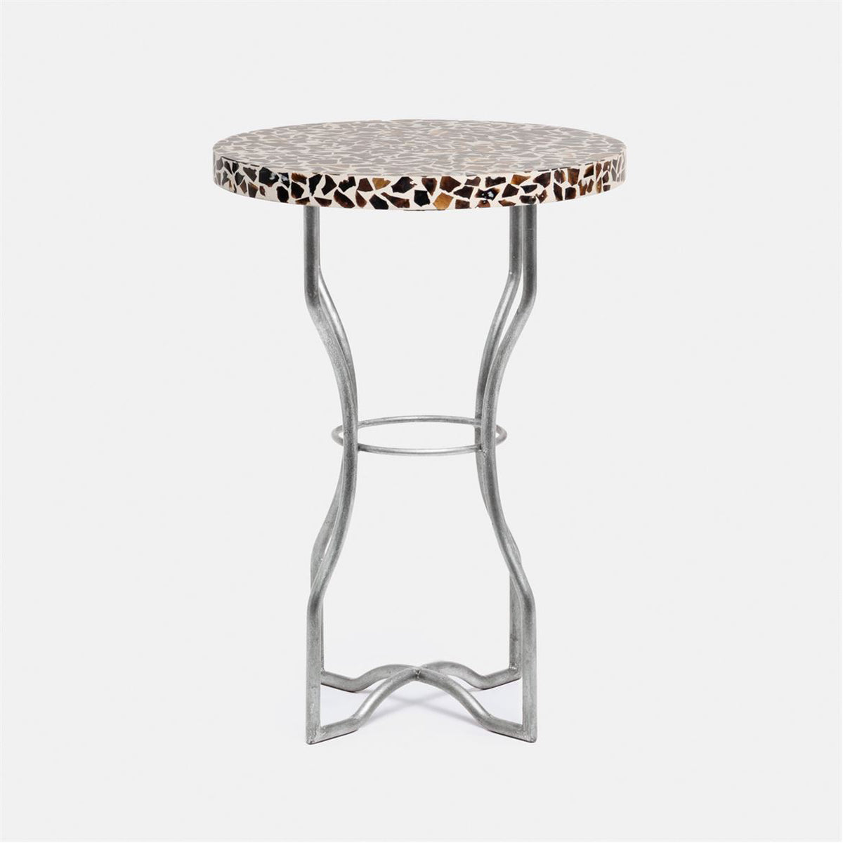 Made Goods Osten Classic Metal Side Table in Shell and Resin