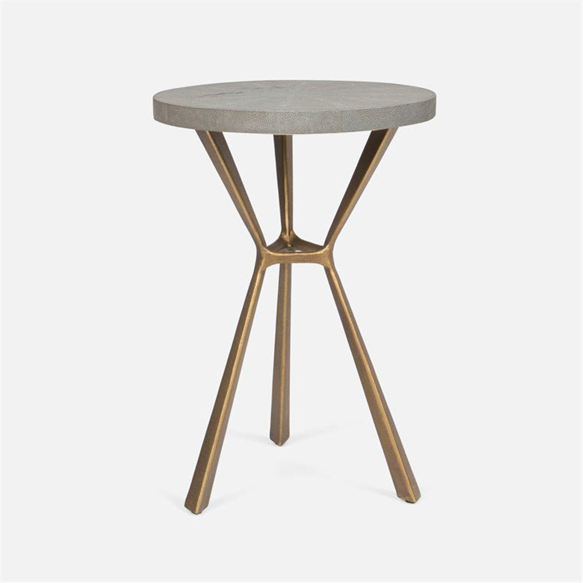 Made Goods Paislee Iron Tripod Table in Faux Shagreen